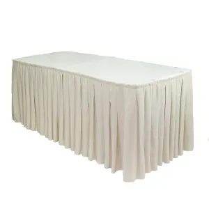 21 ft x 29 inch Polyester Pleated Table Skirt Ivory