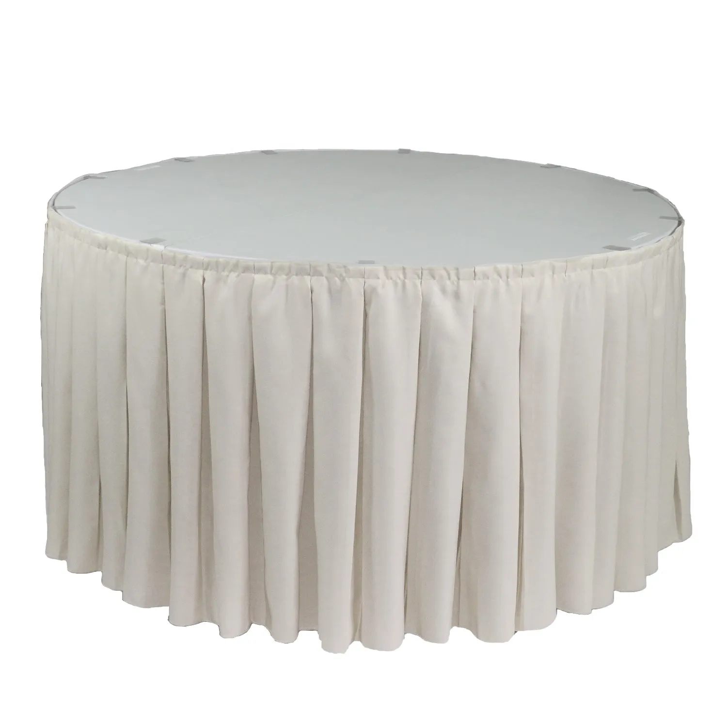 21 ft x 29 inch Polyester Pleated Table Skirt Ivory