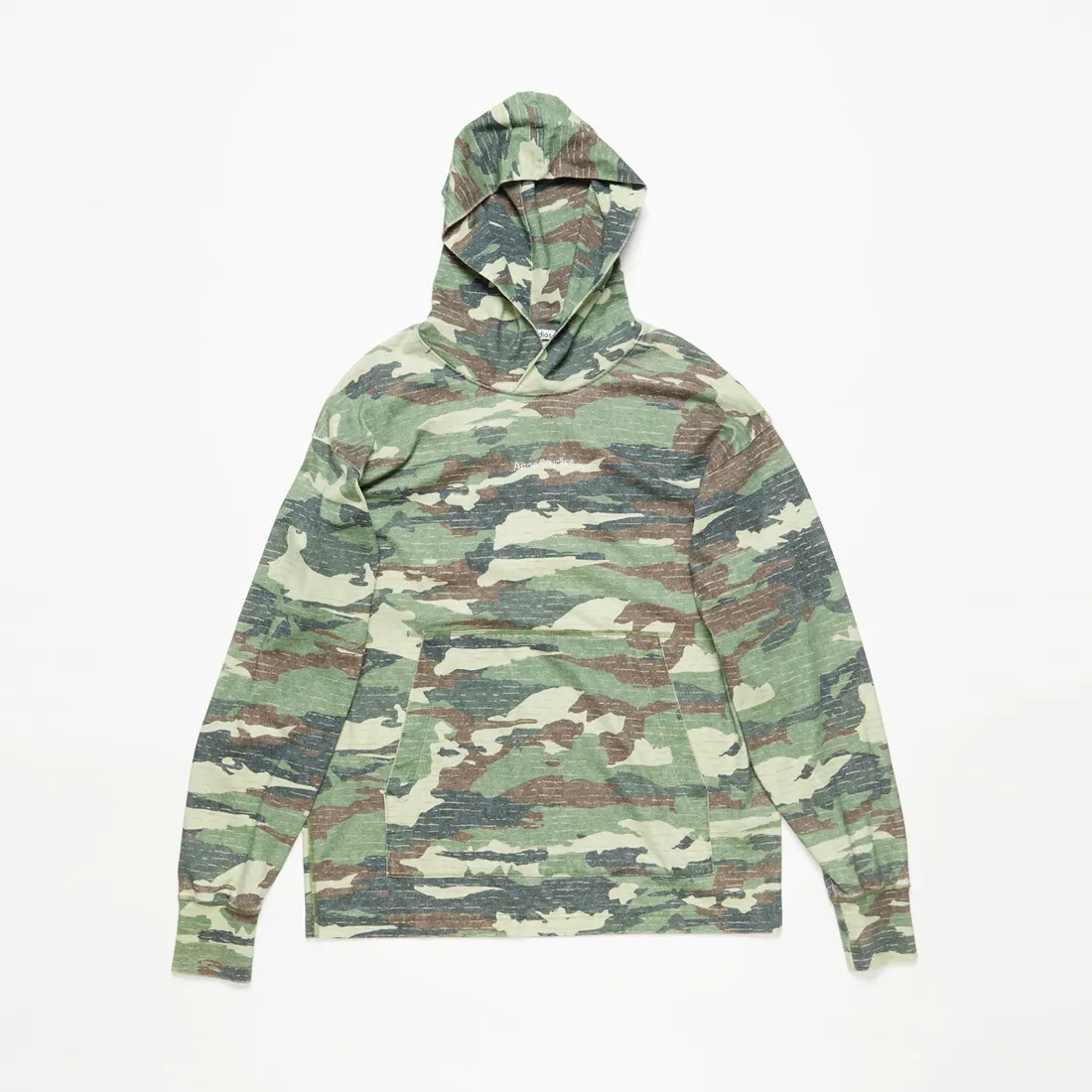 Acne Studios Print Logo Hoodie Khaki Green