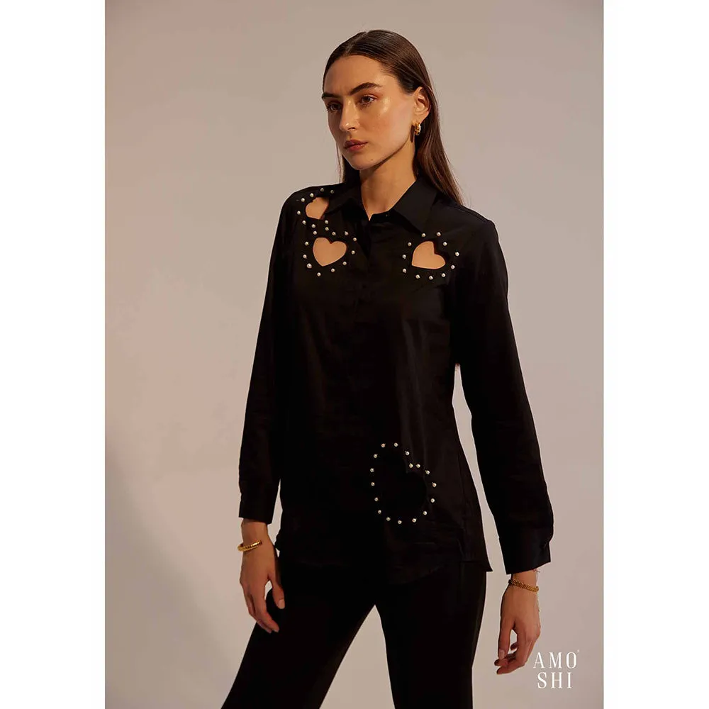 AMOSHI Black Embellished/Sequined Amore Shirt