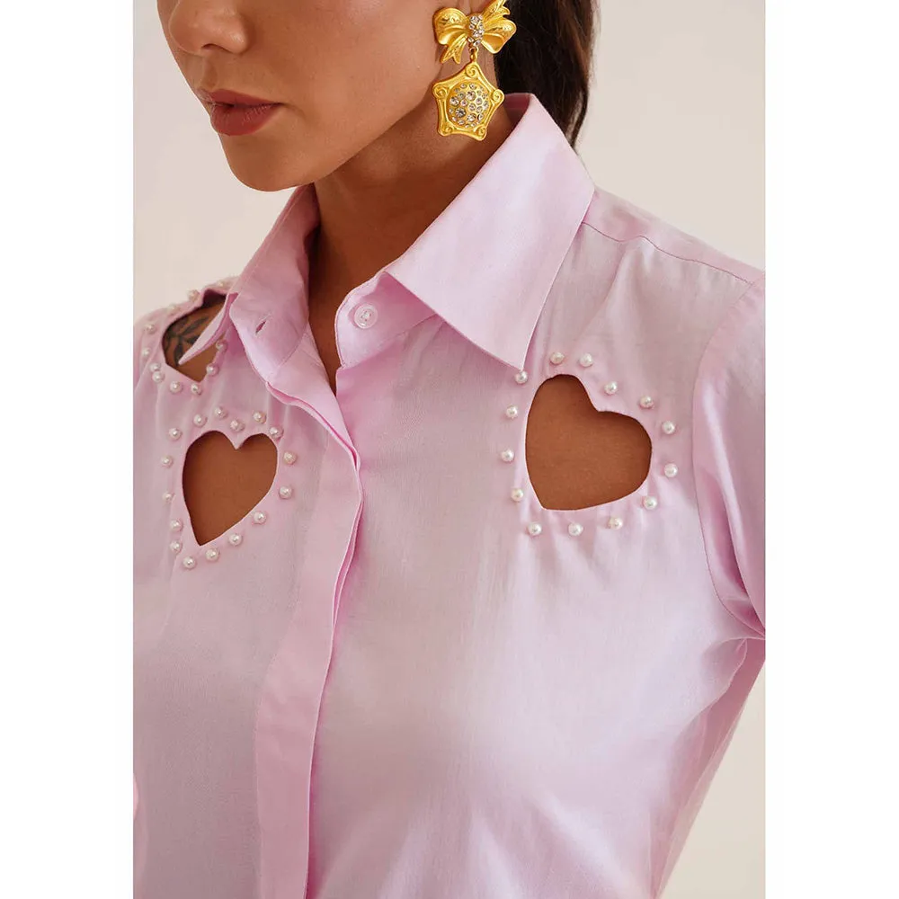 AMOSHI Pink Embellished/Sequined Amore Shirt
