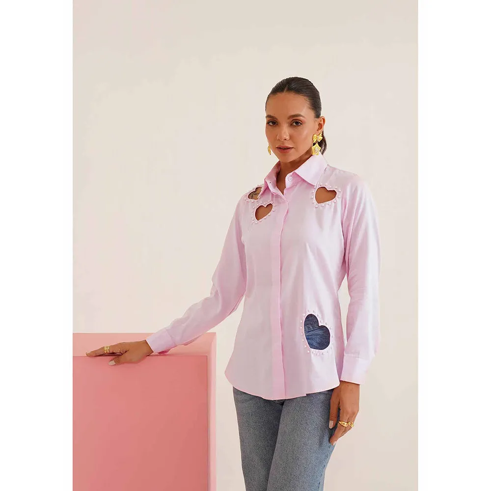 AMOSHI Pink Embellished/Sequined Amore Shirt