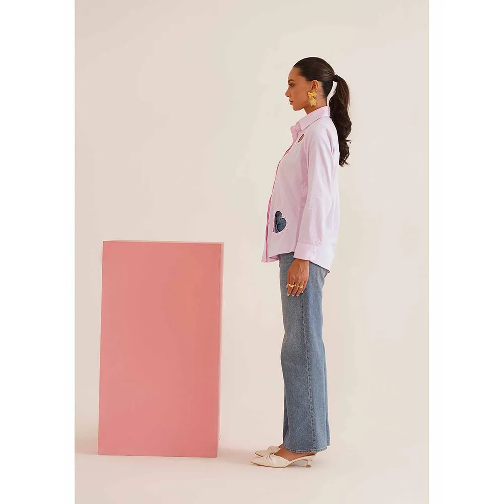 AMOSHI Pink Embellished/Sequined Amore Shirt