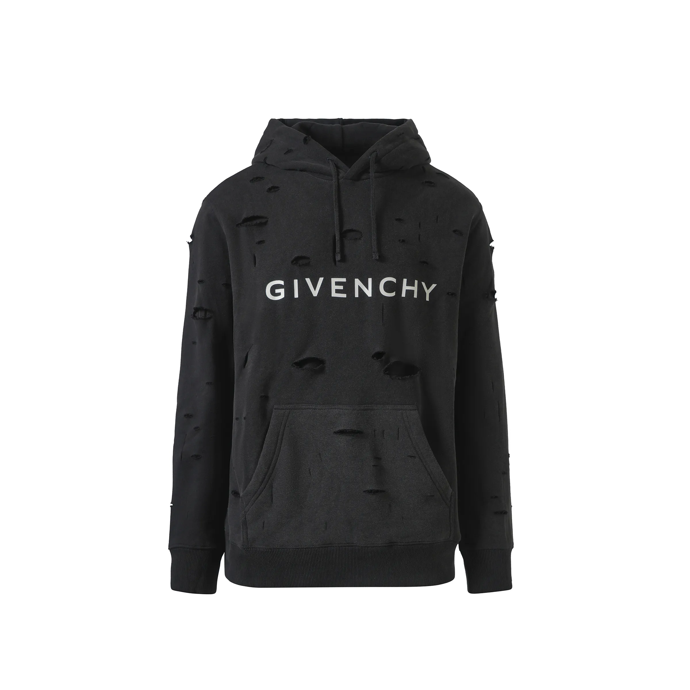 Archetype Hoodie with Destroyed Effect in Faded Black