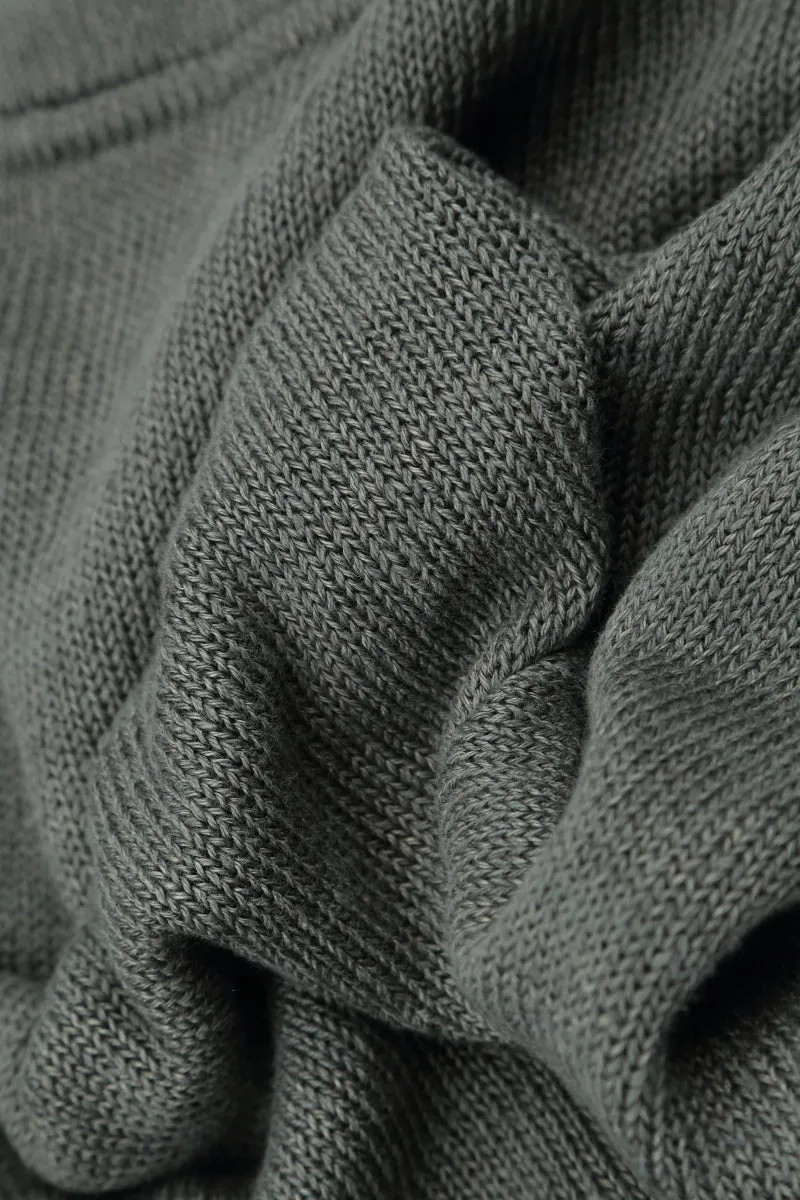 Asymmetric Sage Linen Jumper