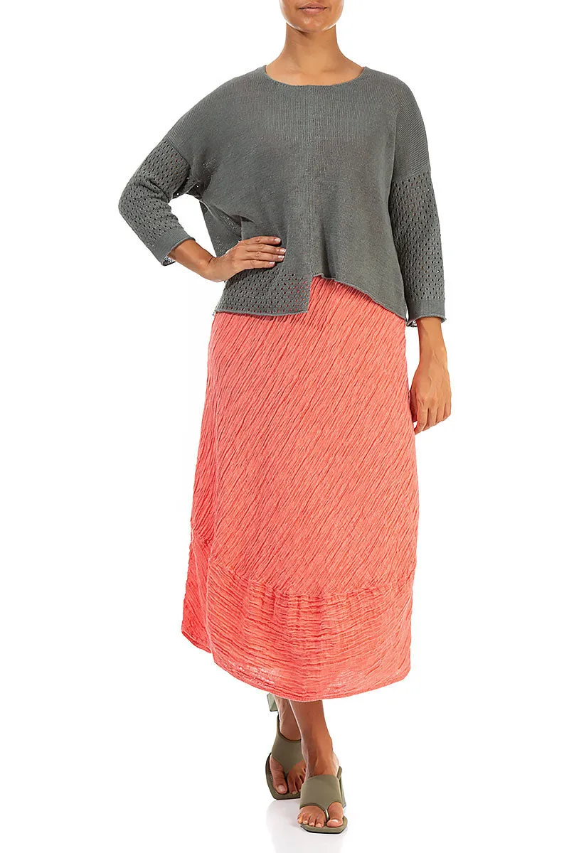 Asymmetric Sage Linen Jumper