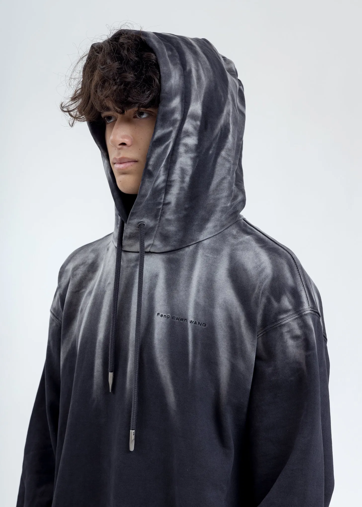 Black French Terry Tie Dye Hoodie