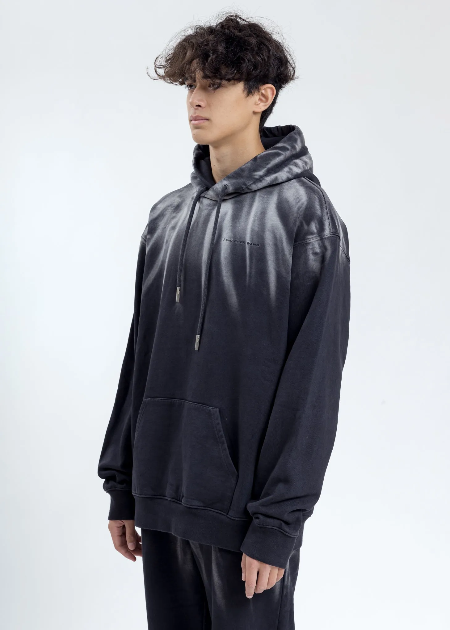 Black French Terry Tie Dye Hoodie