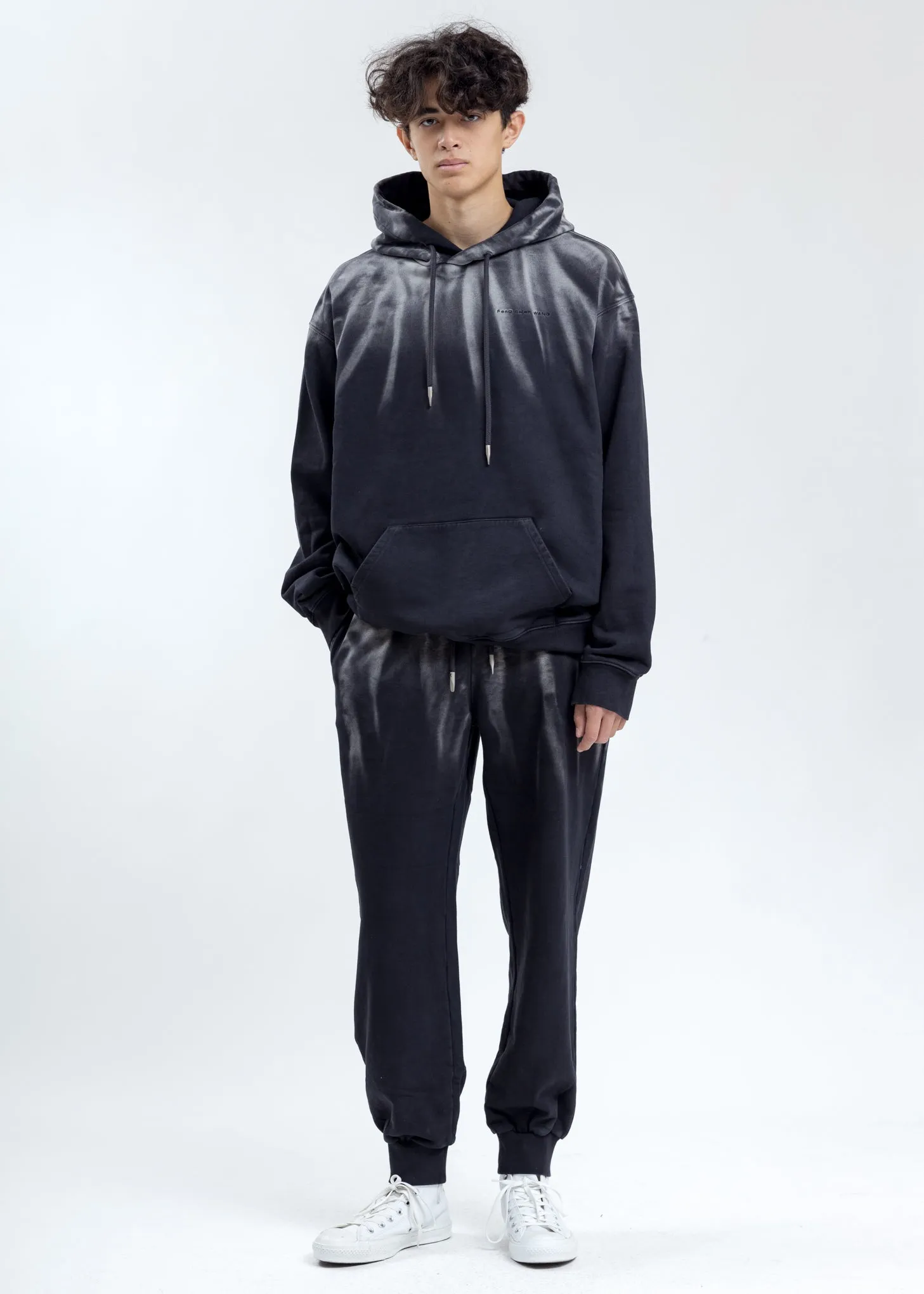 Black French Terry Tie Dye Hoodie