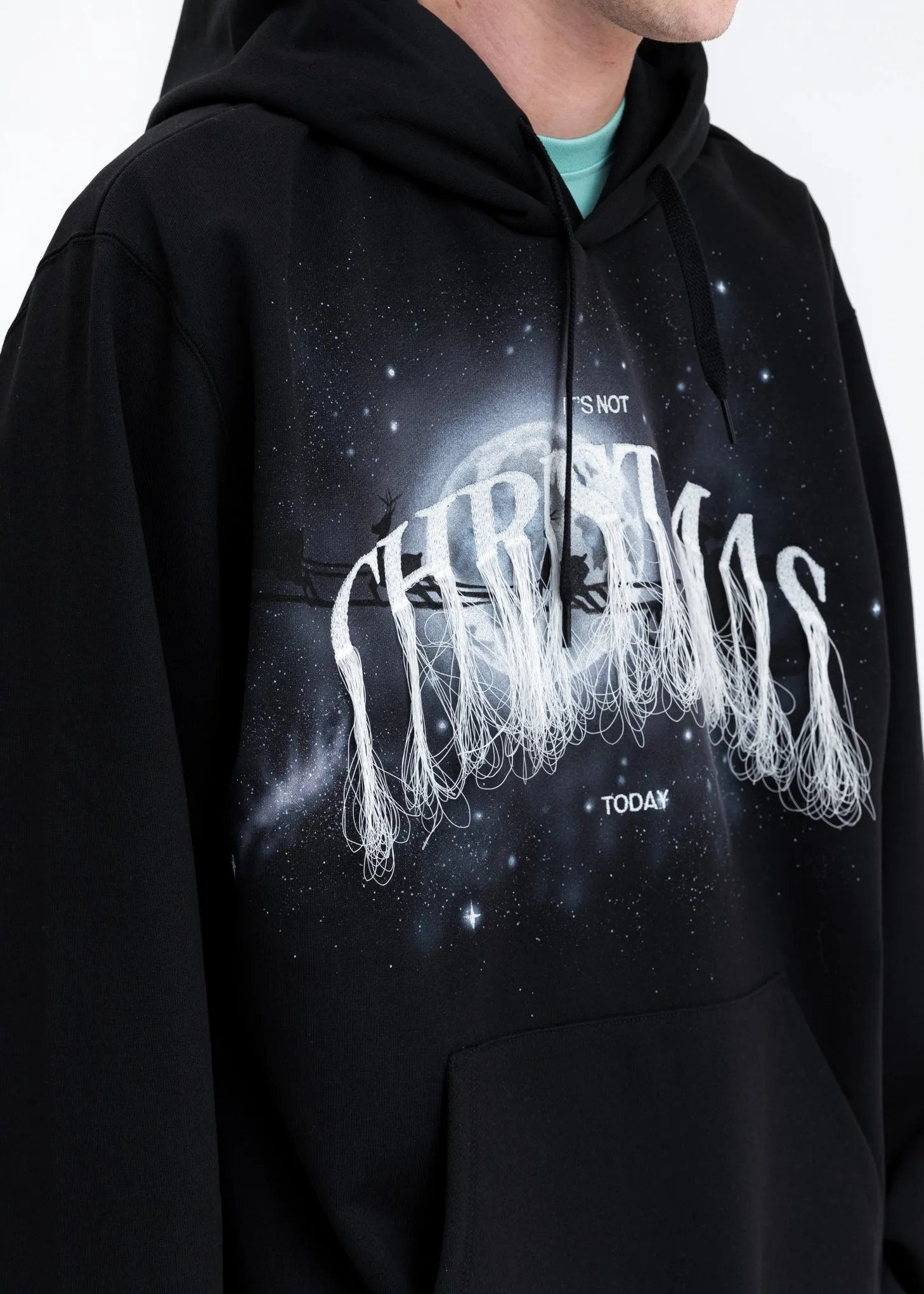 Black Not Christmas Embroidery Hoodie