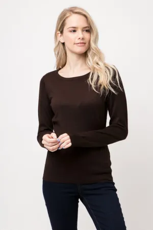 Black Scoop Neck Fitted Sweater