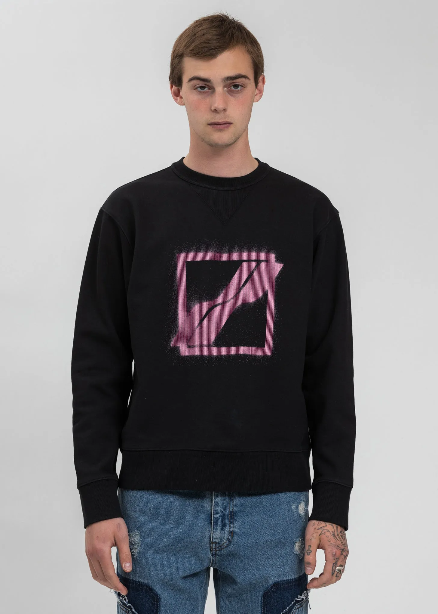 Black Slim Logo Sweater
