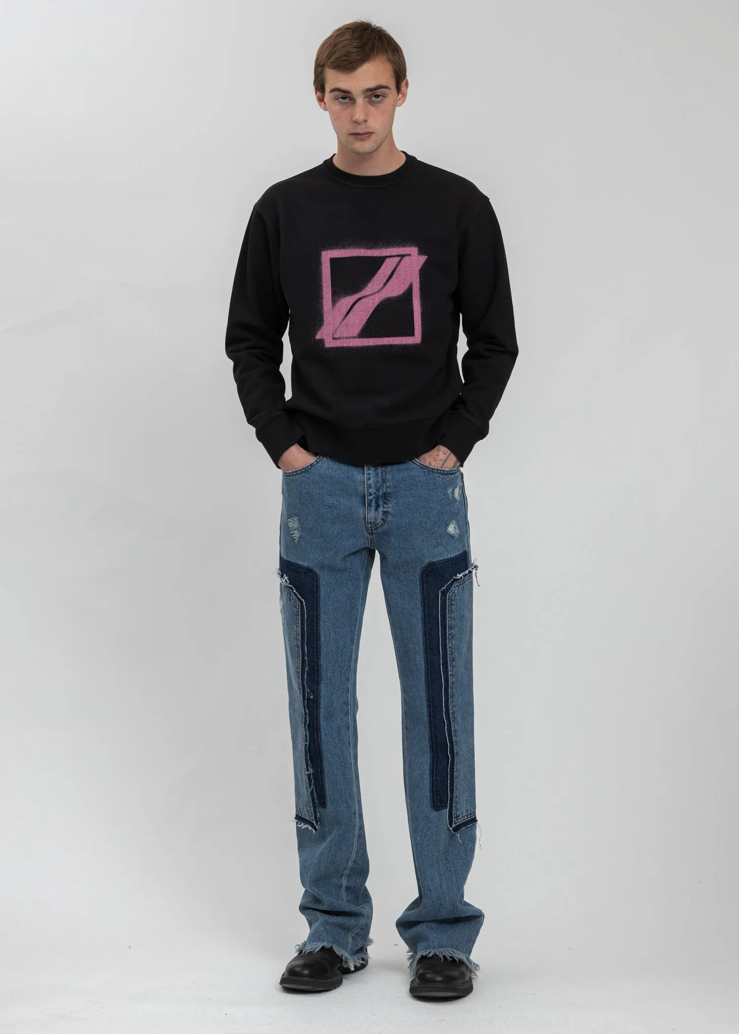 Black Slim Logo Sweater
