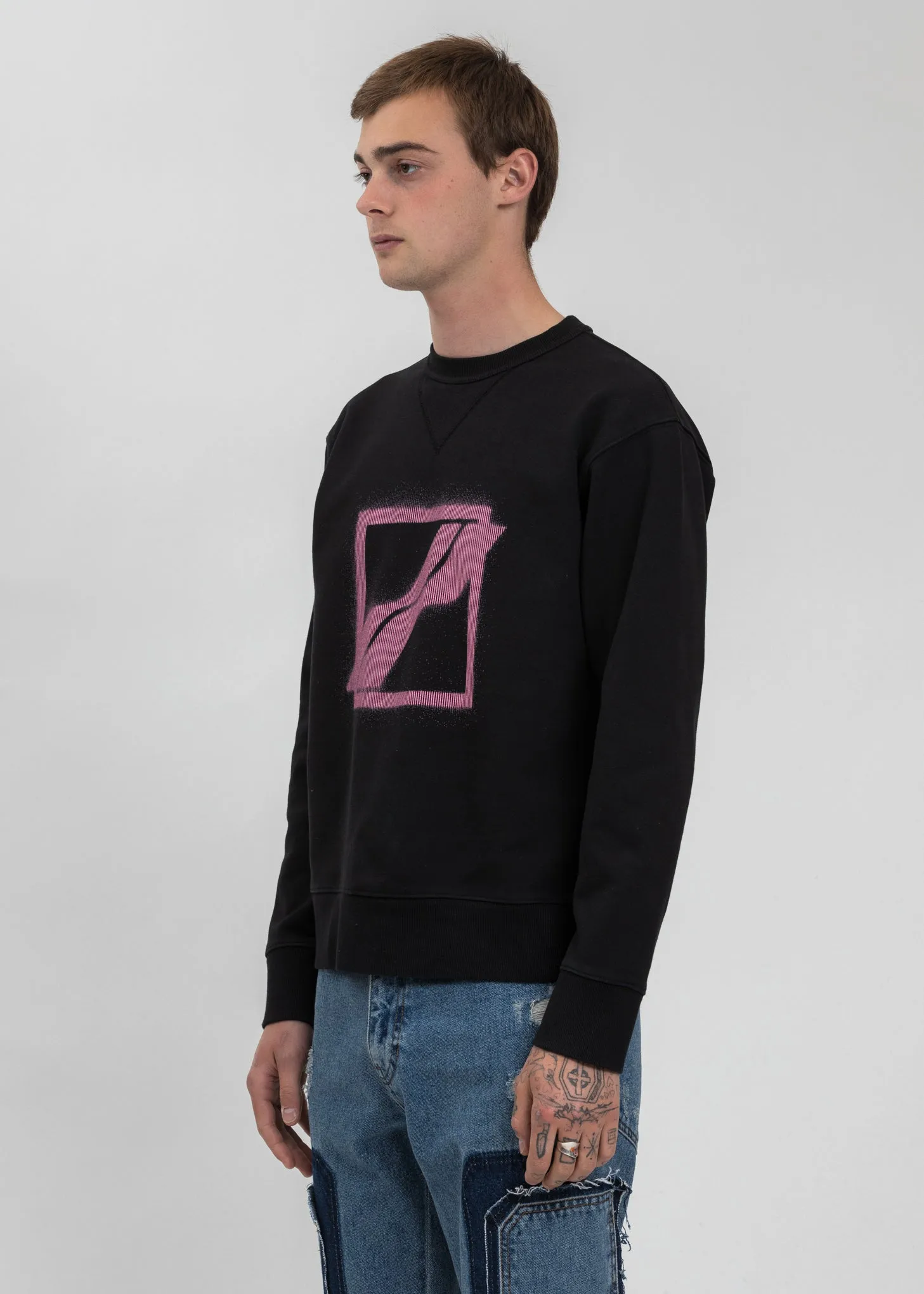 Black Slim Logo Sweater