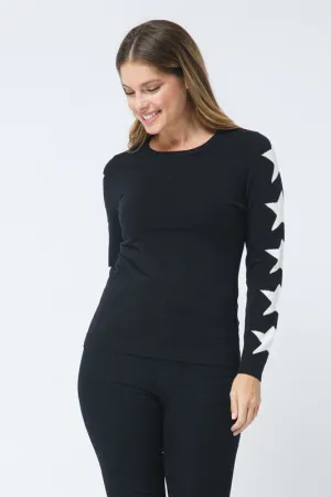 Black Star Sleeve Knit Sweater