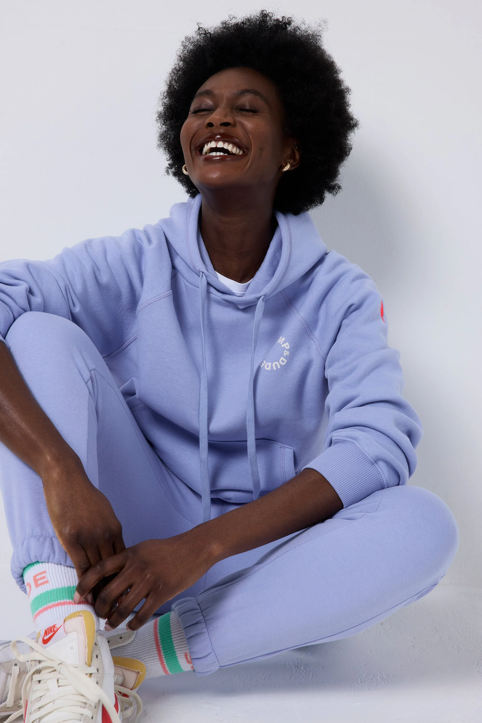 Blue Scamp & Dude Logo Relaxed Hoodie
