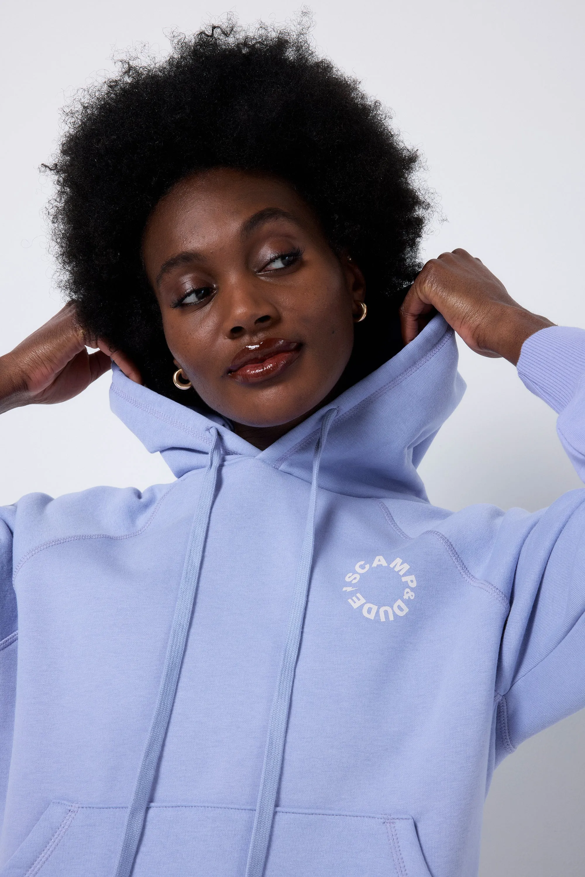 Blue Scamp & Dude Logo Relaxed Hoodie