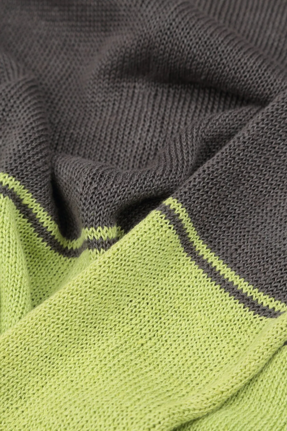 Brown & Lime Linen Jumper