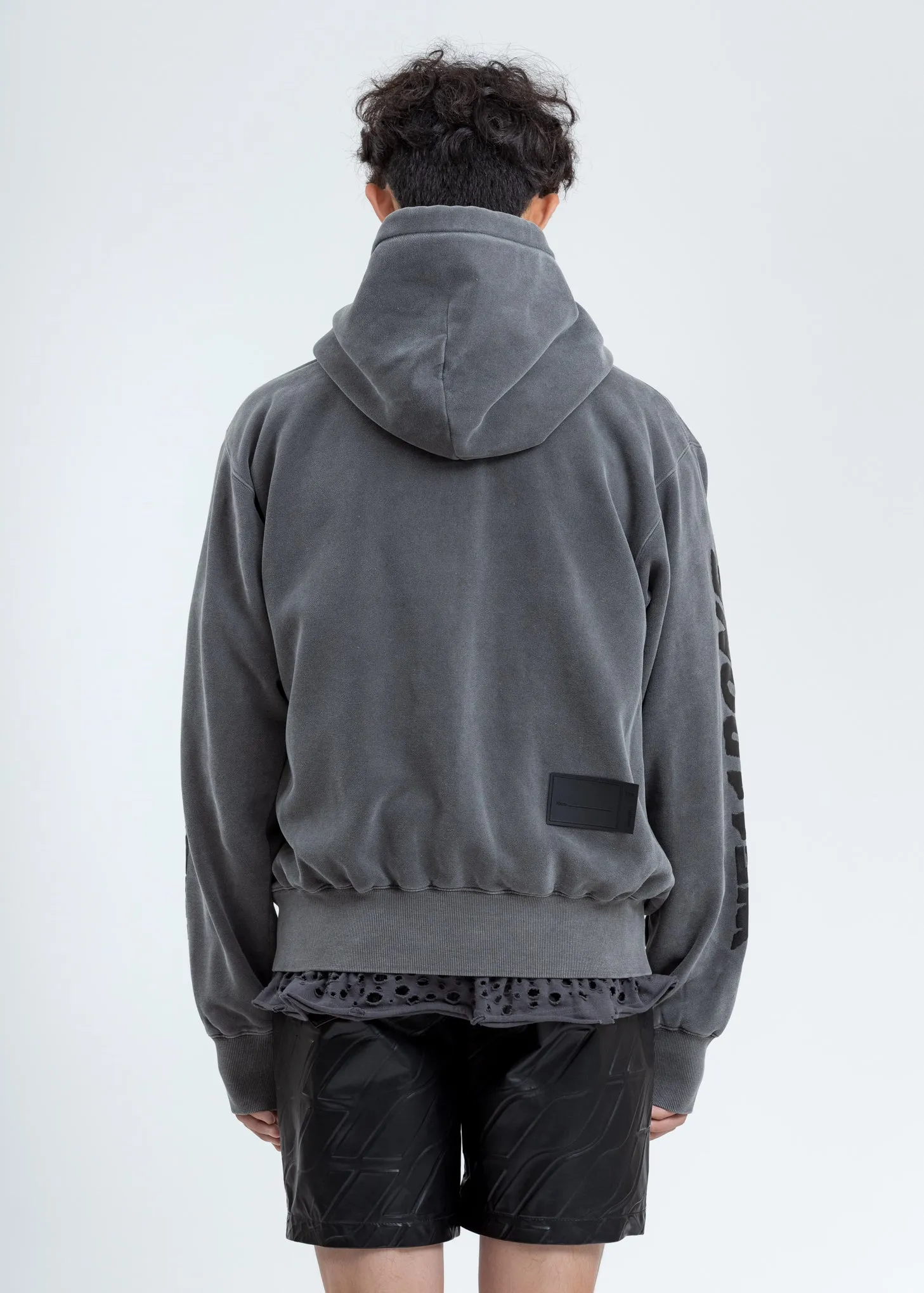 Charcoal Multi Logo Zip-Up Hoodie