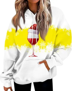 Christmas Sweatshirt, Women's Long Sleeve 2024 Sweatshirts Loose Crewneck Tops Snowman Print Pullover Blouse Daily Tunic