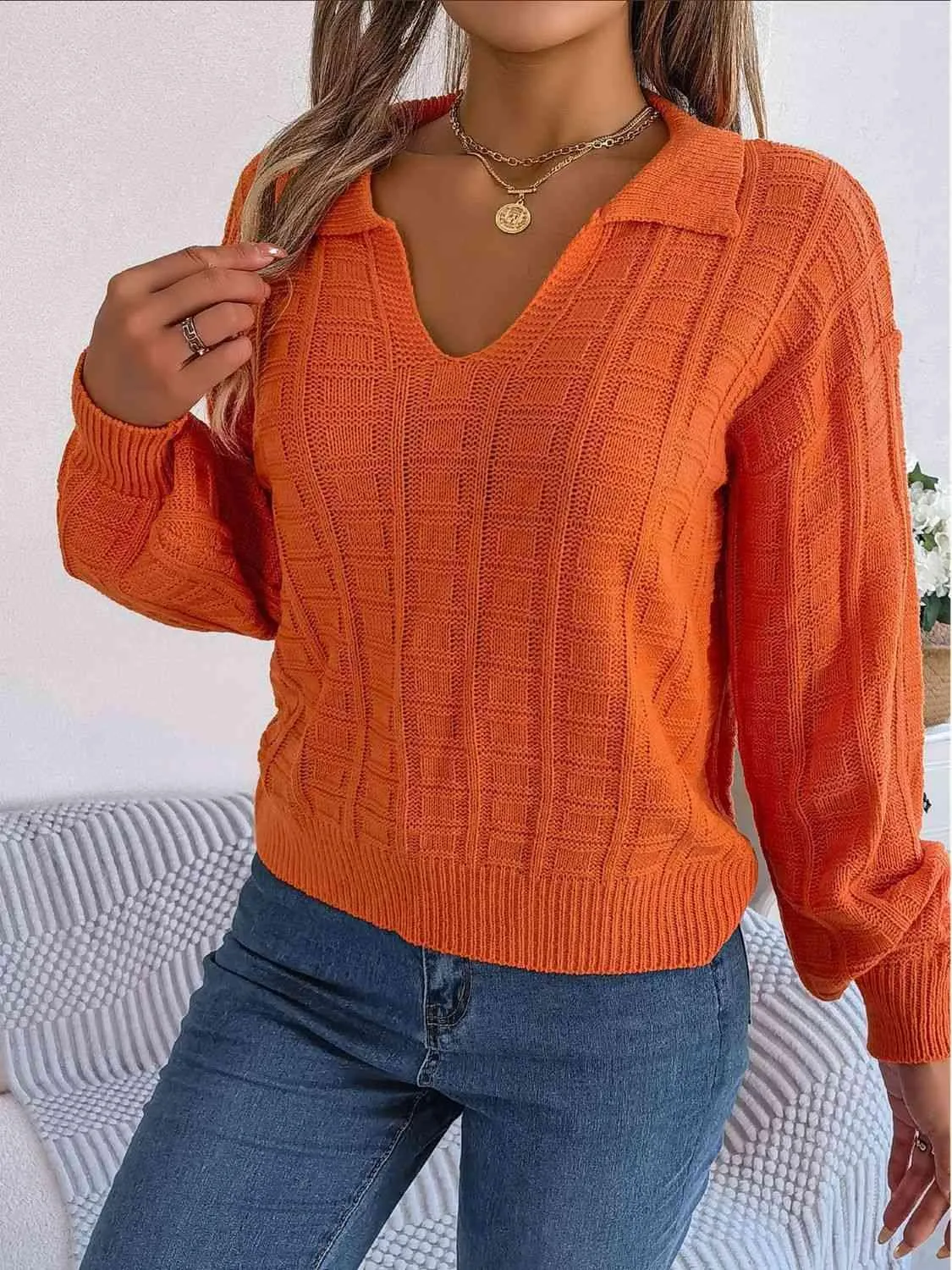 Cozy In Style Collared Knit Sweater
