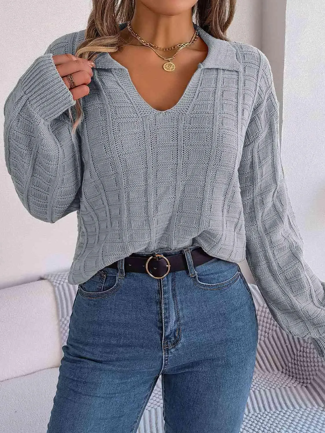 Cozy In Style Collared Knit Sweater