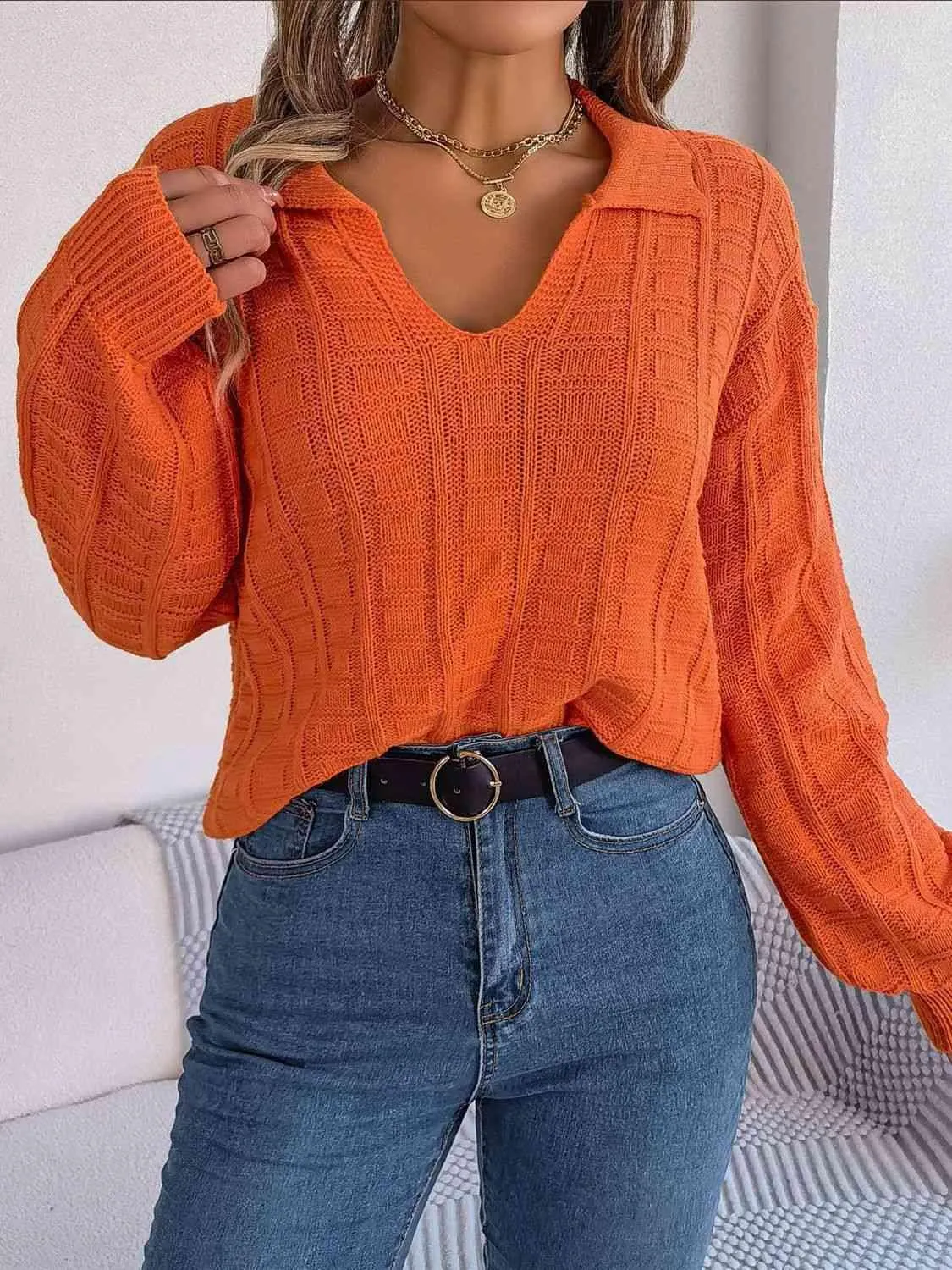 Cozy In Style Collared Knit Sweater