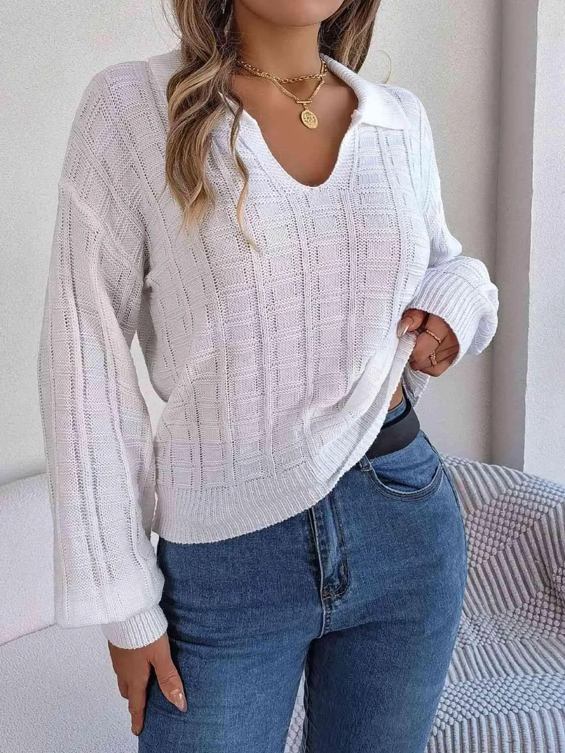 Cozy In Style Collared Knit Sweater