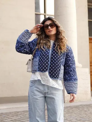 Elowen - Veste à fleurs patchwork vintage pour femmes