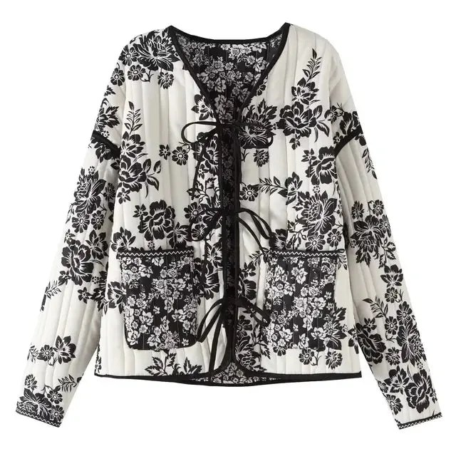 Elowen - Veste à fleurs patchwork vintage pour femmes