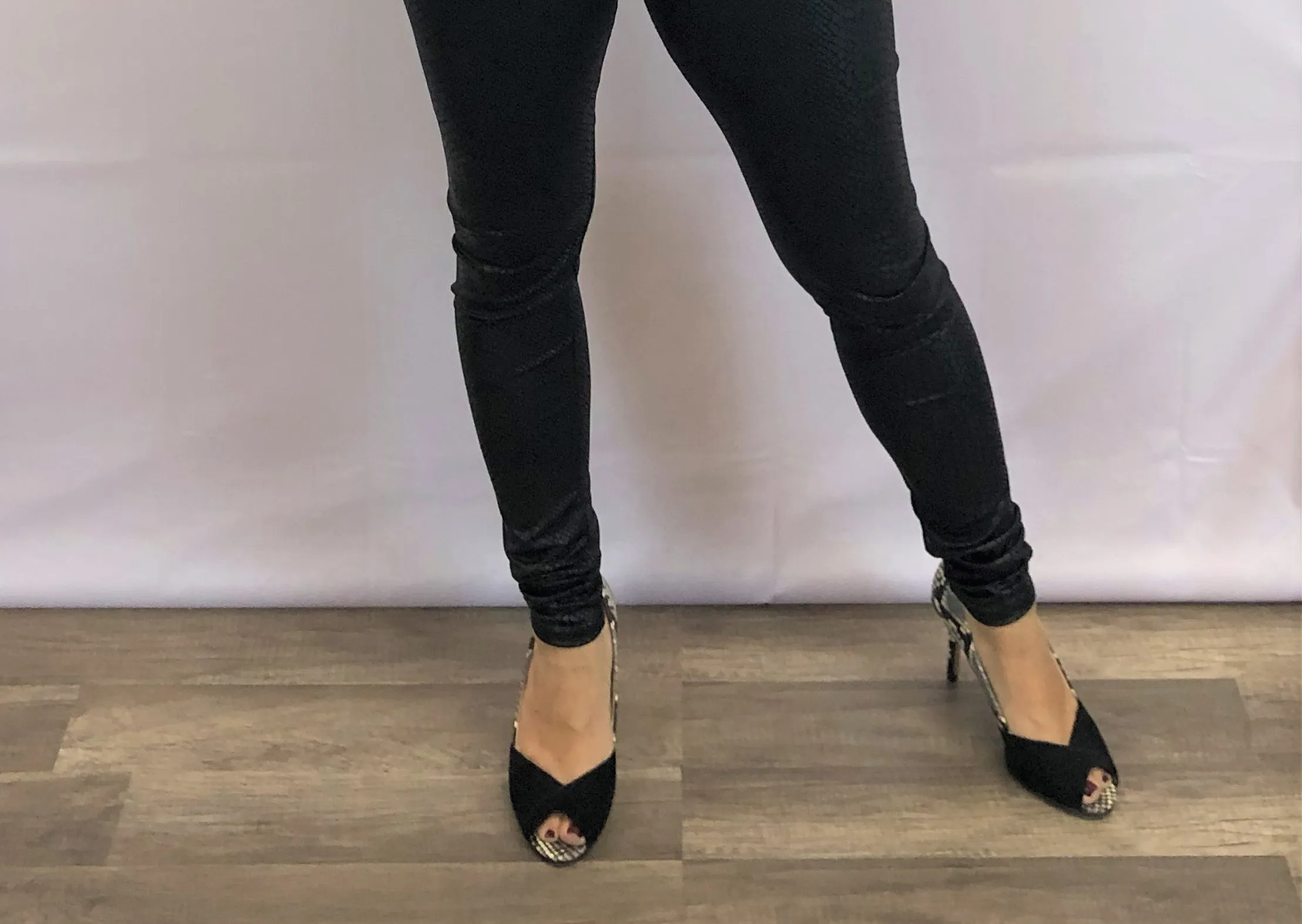 Faux Leather Snakeskin Leggings