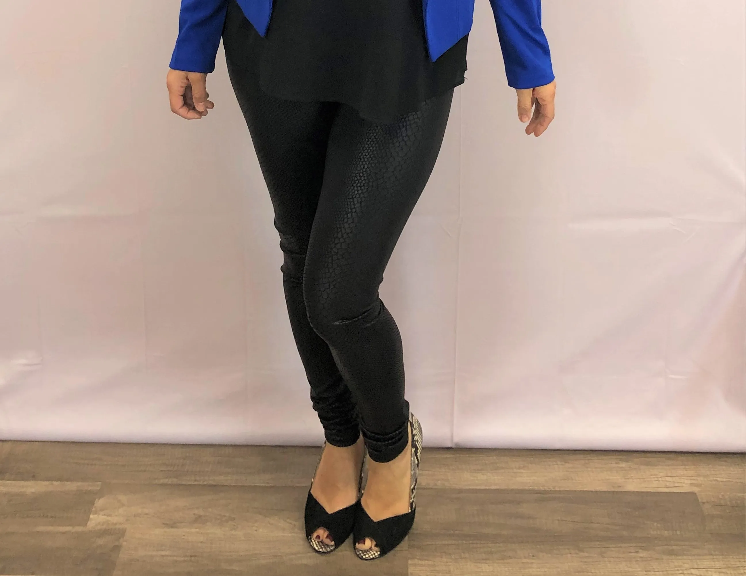 Faux Leather Snakeskin Leggings