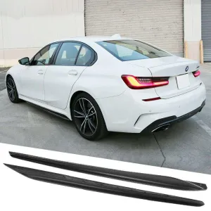 Fit 2019-2022 BMW 3 Series G20 M Style  Side Skirts (Carbon Fiber Print)