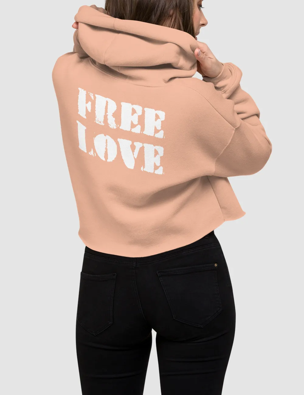 Free Love | Back Print Crop Hoodie
