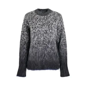 Fuzzy Mohair Arrow Knitwear in Dark Grey