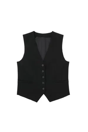 ‘Gabriella’ Classic V-Neck Fitted Vest