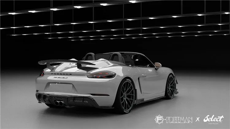 Geex Village Side Skirts for Porsche 718 Cayman Boxster Base S T GTS GT4 Spyder 2017-ON Carbon Fiber