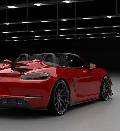 Geex Village Side Skirts for Porsche 718 Cayman Boxster Base S T GTS GT4 Spyder 2017-ON Carbon Fiber
