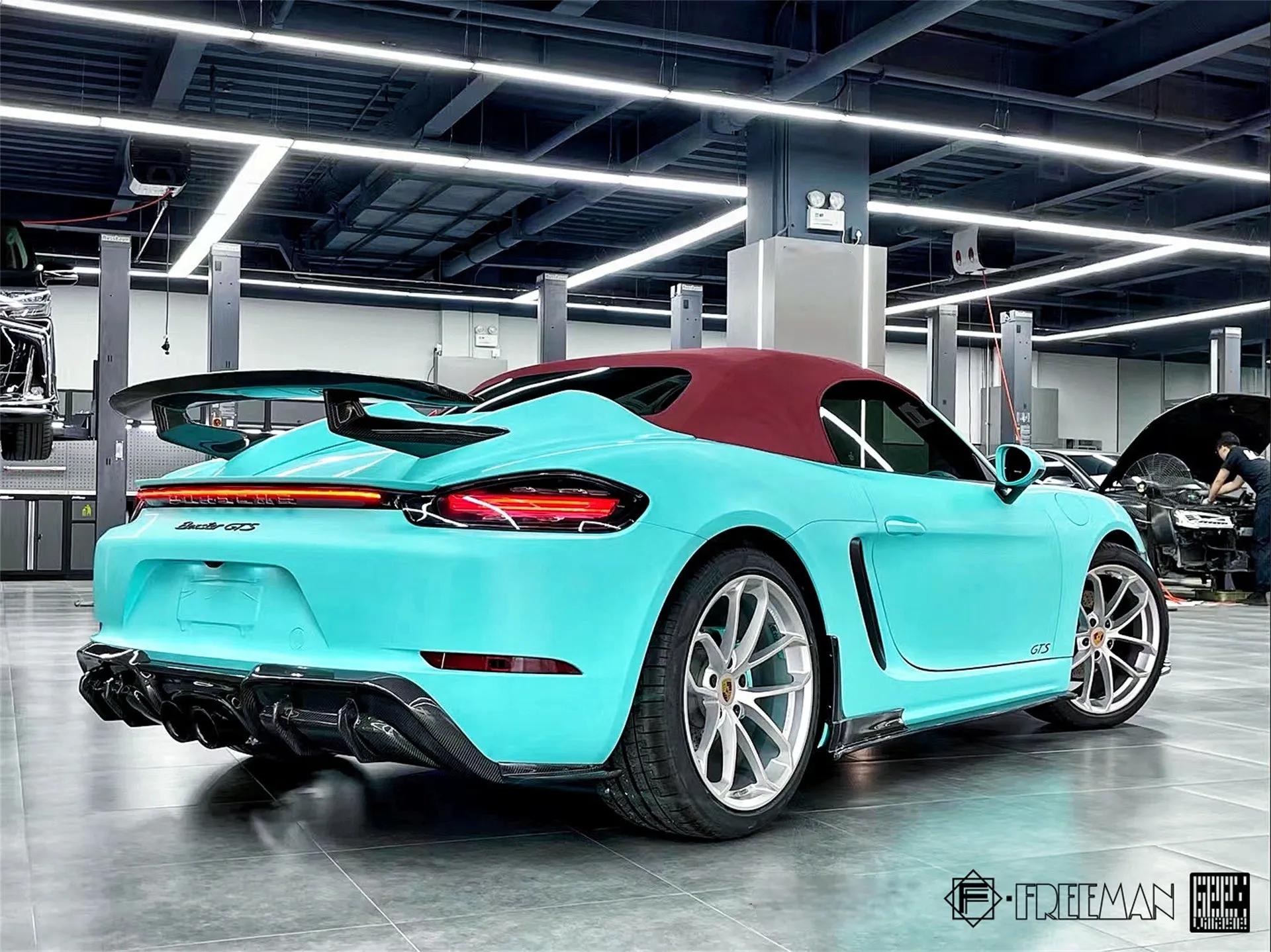 Geex Village Side Skirts for Porsche 718 Cayman Boxster Base S T GTS GT4 Spyder 2017-ON Carbon Fiber