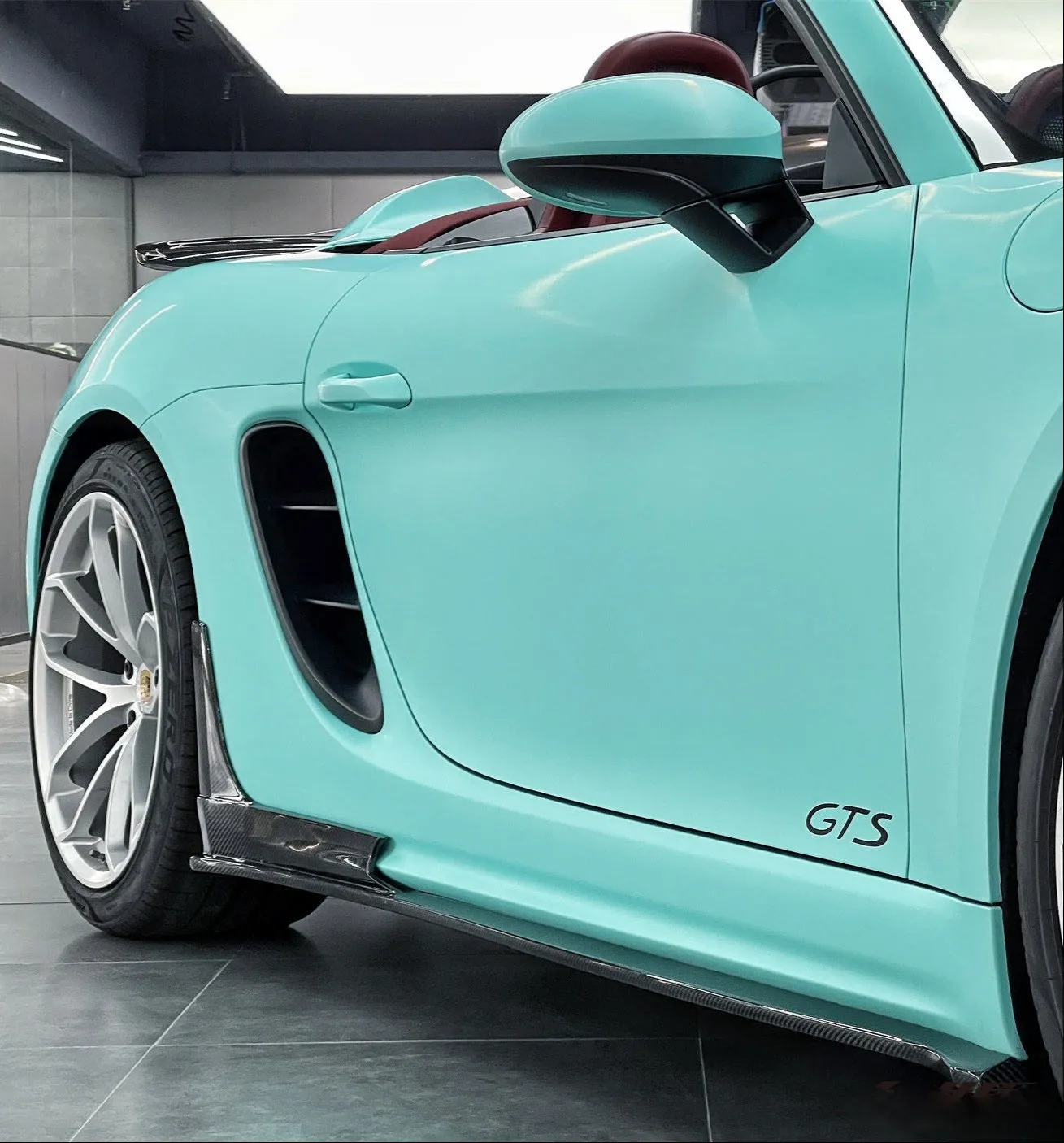 Geex Village Side Skirts for Porsche 718 Cayman Boxster Base S T GTS GT4 Spyder 2017-ON Carbon Fiber