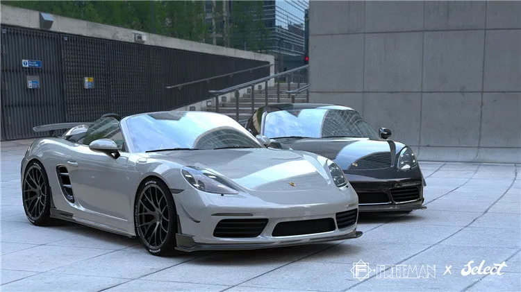 Geex Village Side Skirts for Porsche 718 Cayman Boxster Base S T GTS GT4 Spyder 2017-ON Carbon Fiber