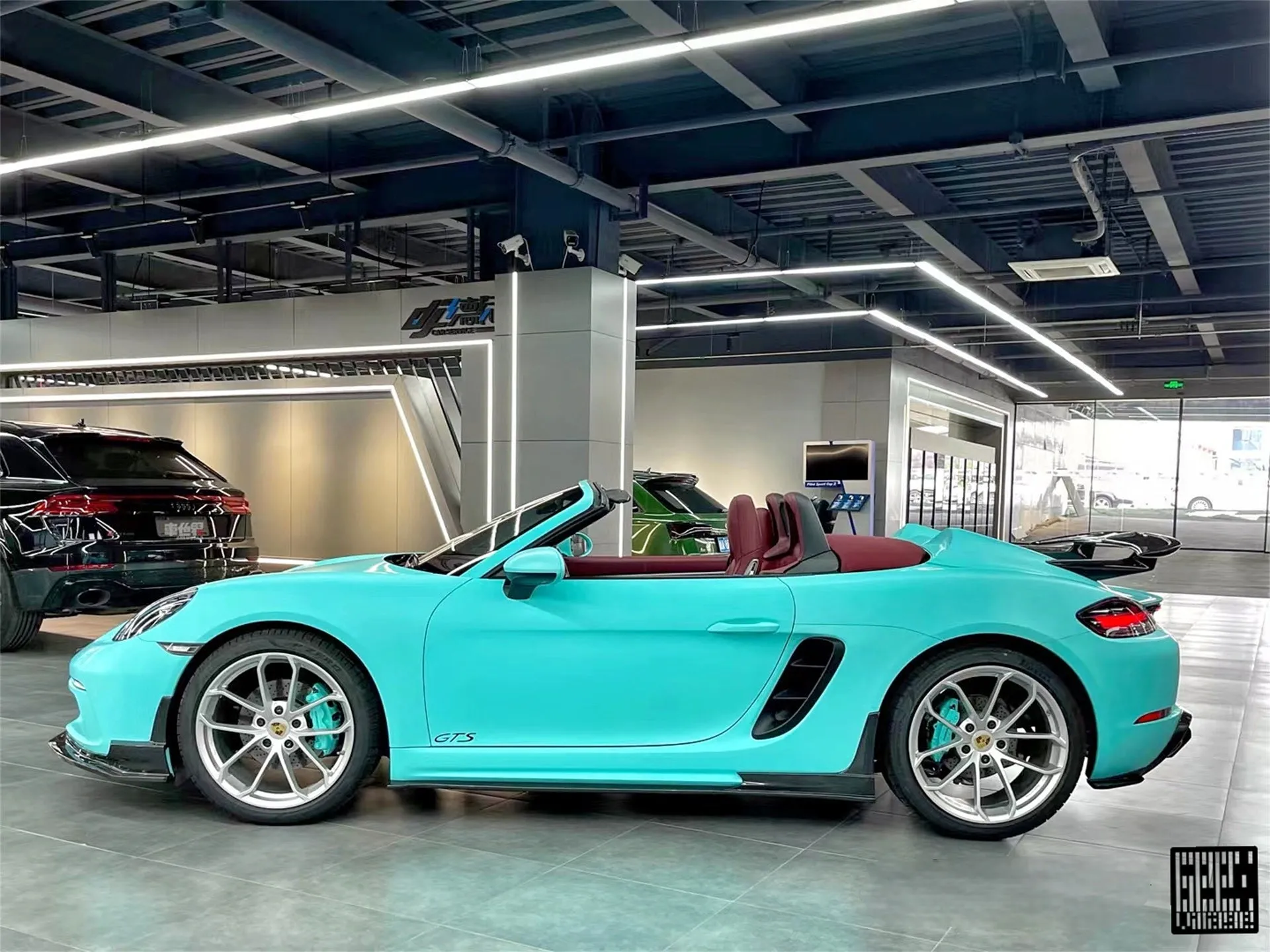 Geex Village Side Skirts for Porsche 718 Cayman Boxster Base S T GTS GT4 Spyder 2017-ON Carbon Fiber