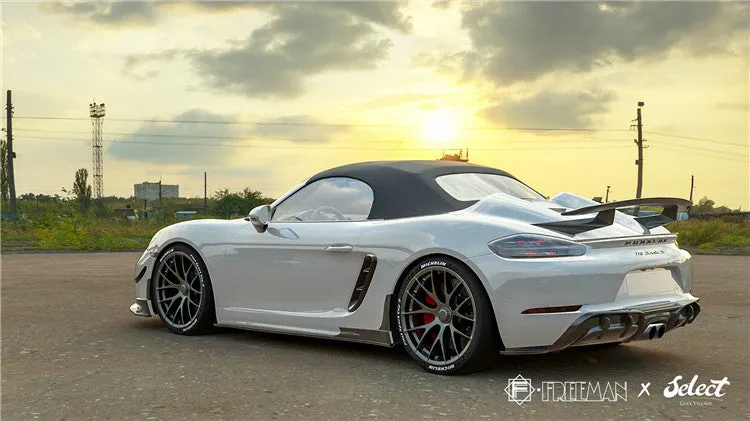 Geex Village Side Skirts for Porsche 718 Cayman Boxster Base S T GTS GT4 Spyder 2017-ON Carbon Fiber