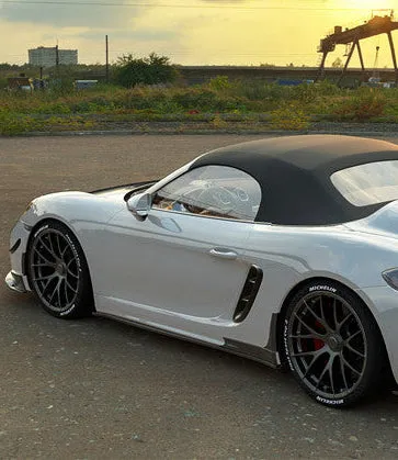 Geex Village Side Skirts for Porsche 718 Cayman Boxster Base S T GTS GT4 Spyder 2017-ON Carbon Fiber