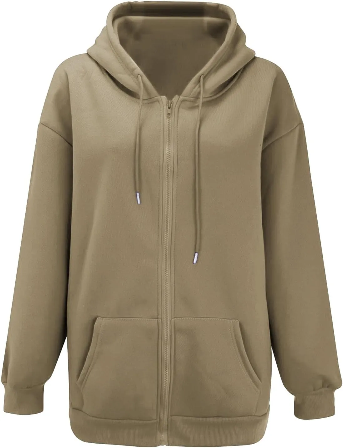 GIERIDUC Womens Zip Up Hoodies Long Sleeve Oversized Sweatshirts Super Soft Womens Sweatshirt Comfy Long Sleeve White Hoodies