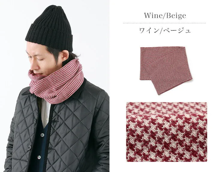 GILBERT WILSON OF HA / Staggered Check Merino Wool Snood