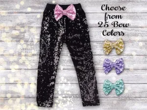 Girl's Black Sequin Pants