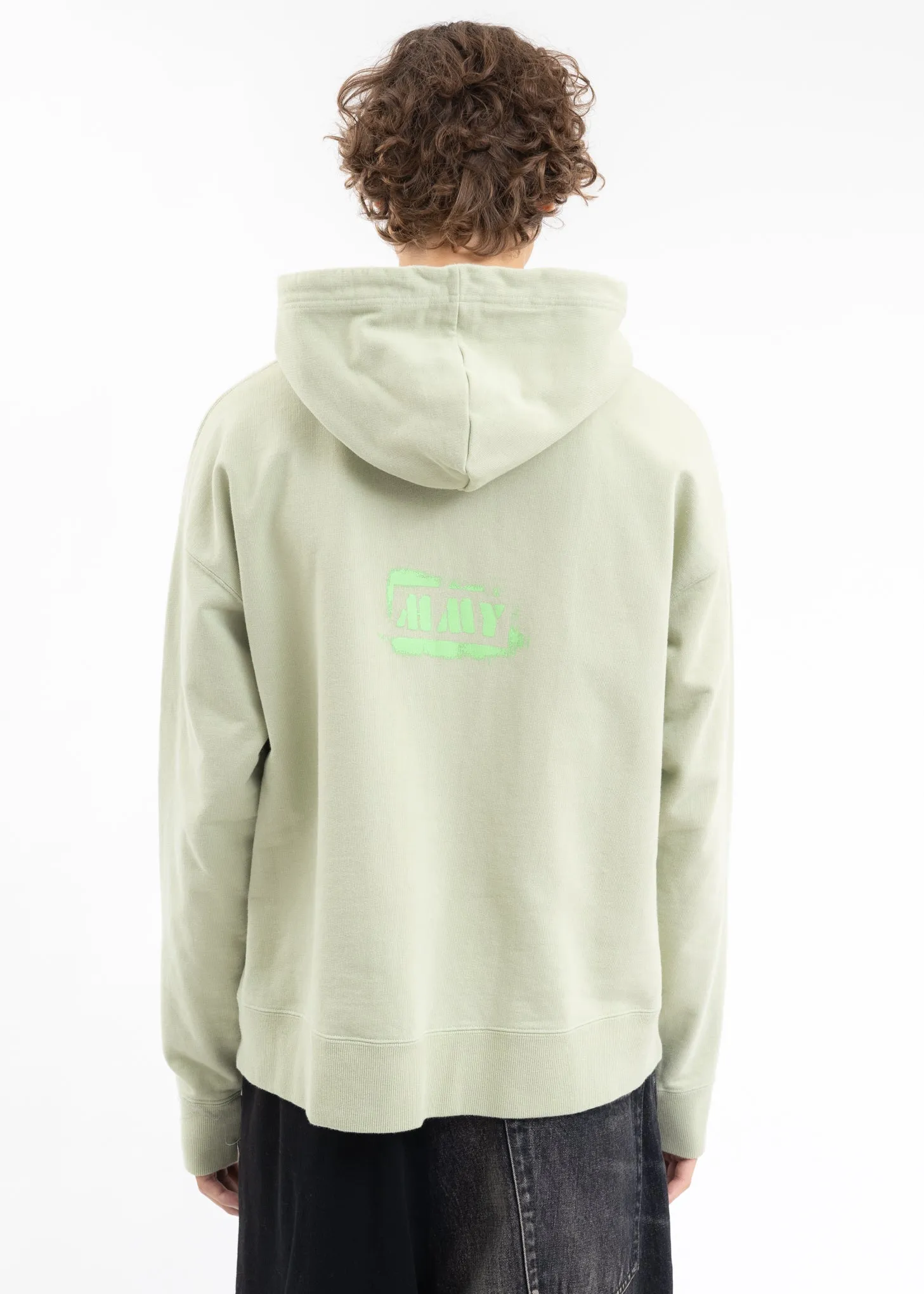 Green Bear Printed Hoodie
