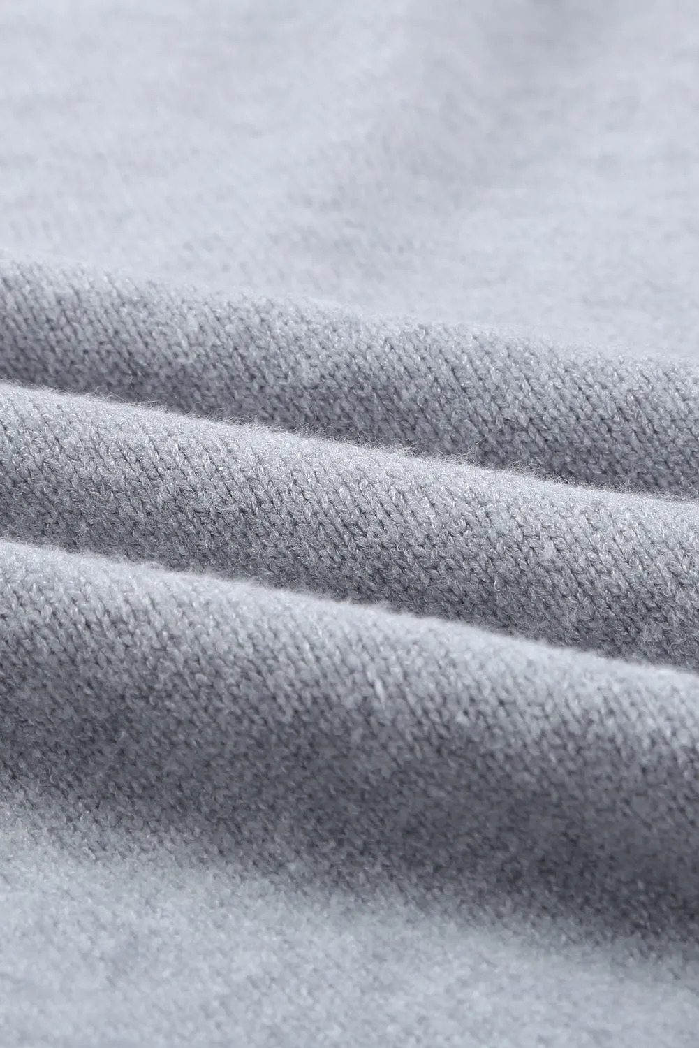 Grey High Neck Pocketed Cozy Sweater