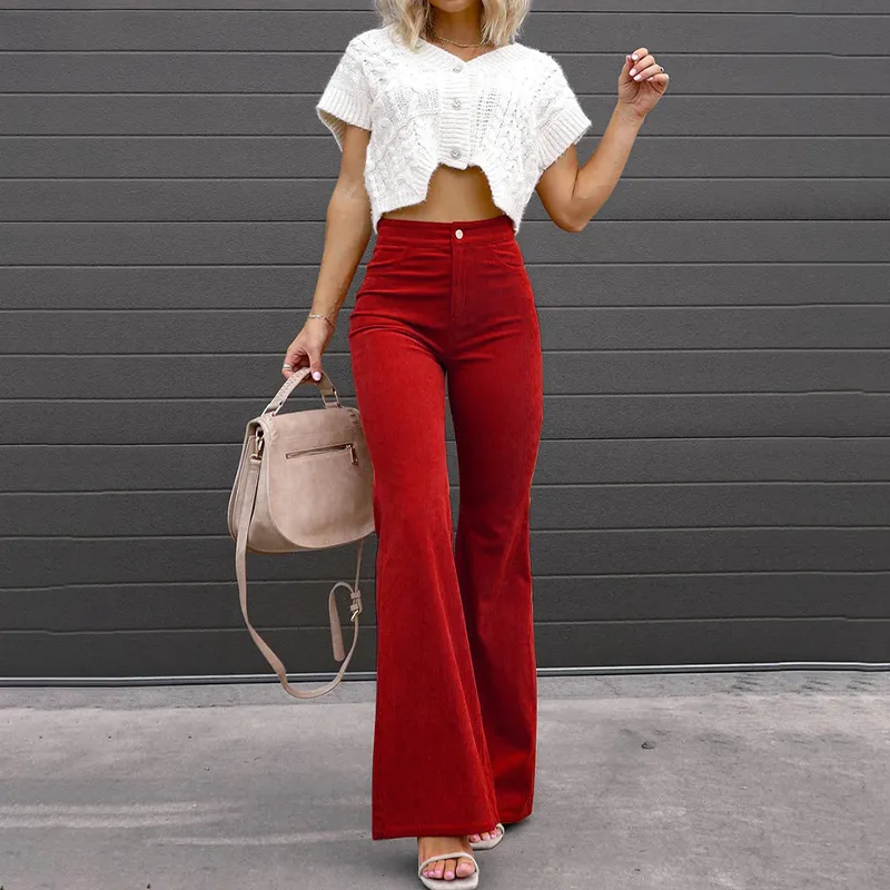 Hoge Taille Flared Broek voor Casual Stijl